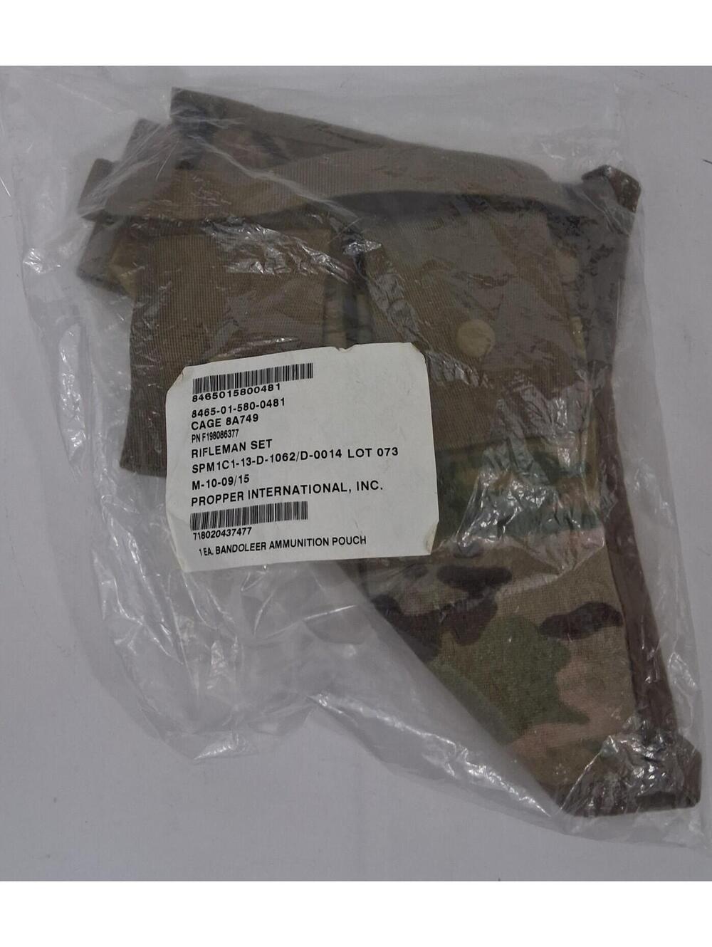 RIFLEMAN Set 1 EA. BANDOLEER Ammunition Pouch 8465-01-580-0481 Brand-NEW Sealed